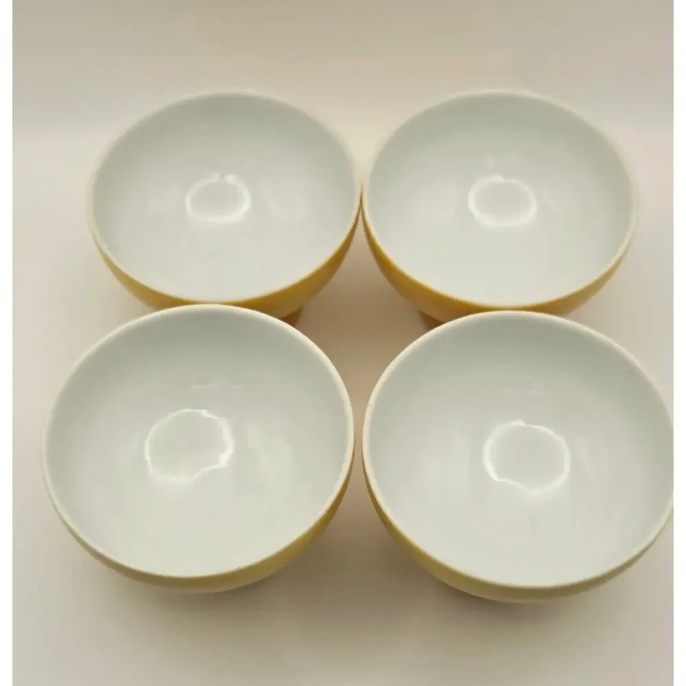 Mid- Century Yellow Ceramic Dessert Cups - Set of 4